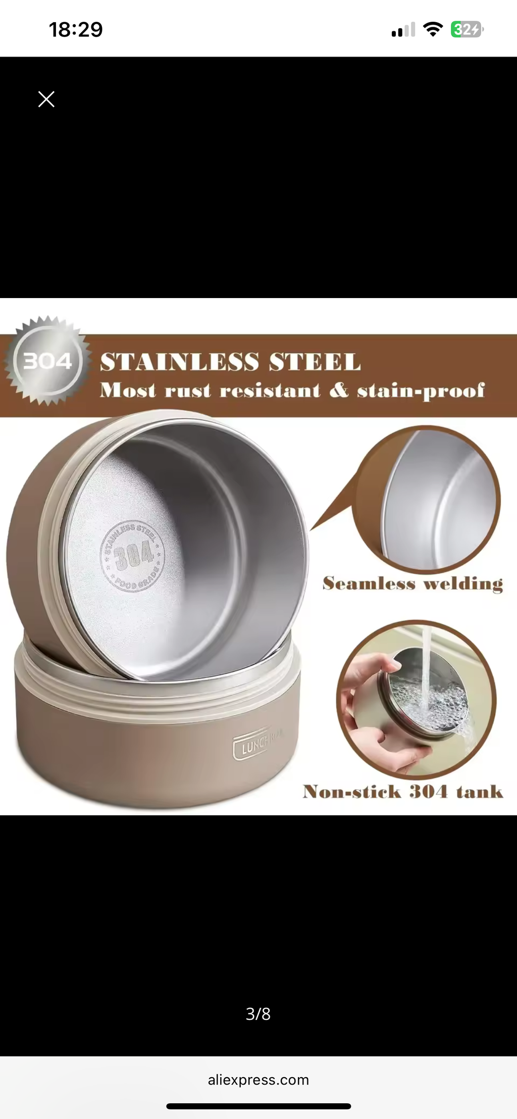 Lunch/Snack Box for Thermal, Stackable 2-Tier stainless steel Insulated Bento Box Set for Adult Kids Men Women